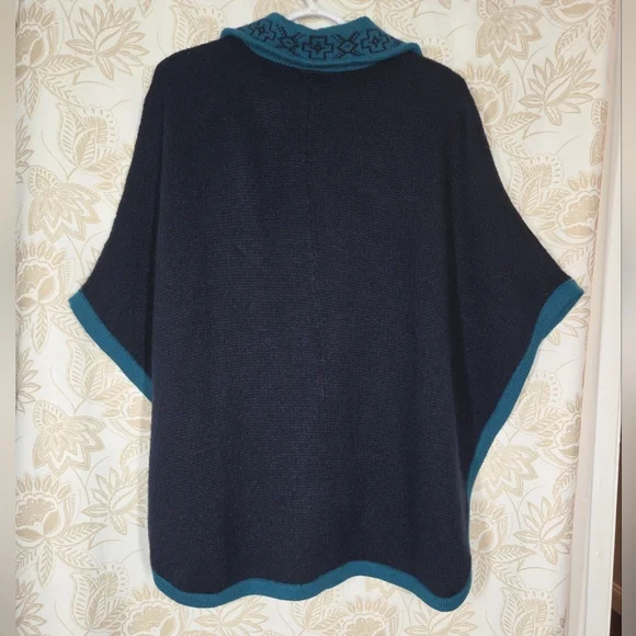 Vintage Sebsatex 100% Alpaca Wool Womens Shawl Cape Wrap One Size Made In Peru - Picture 2 of 12